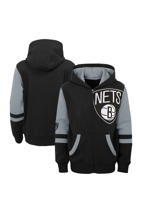 Preschool Black Brooklyn Nets Straight To The League Full-Zip Hoodie