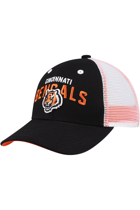 Preschool Black/White Cincinnati Bengals Core Lockup Trucker Adjustable Hat