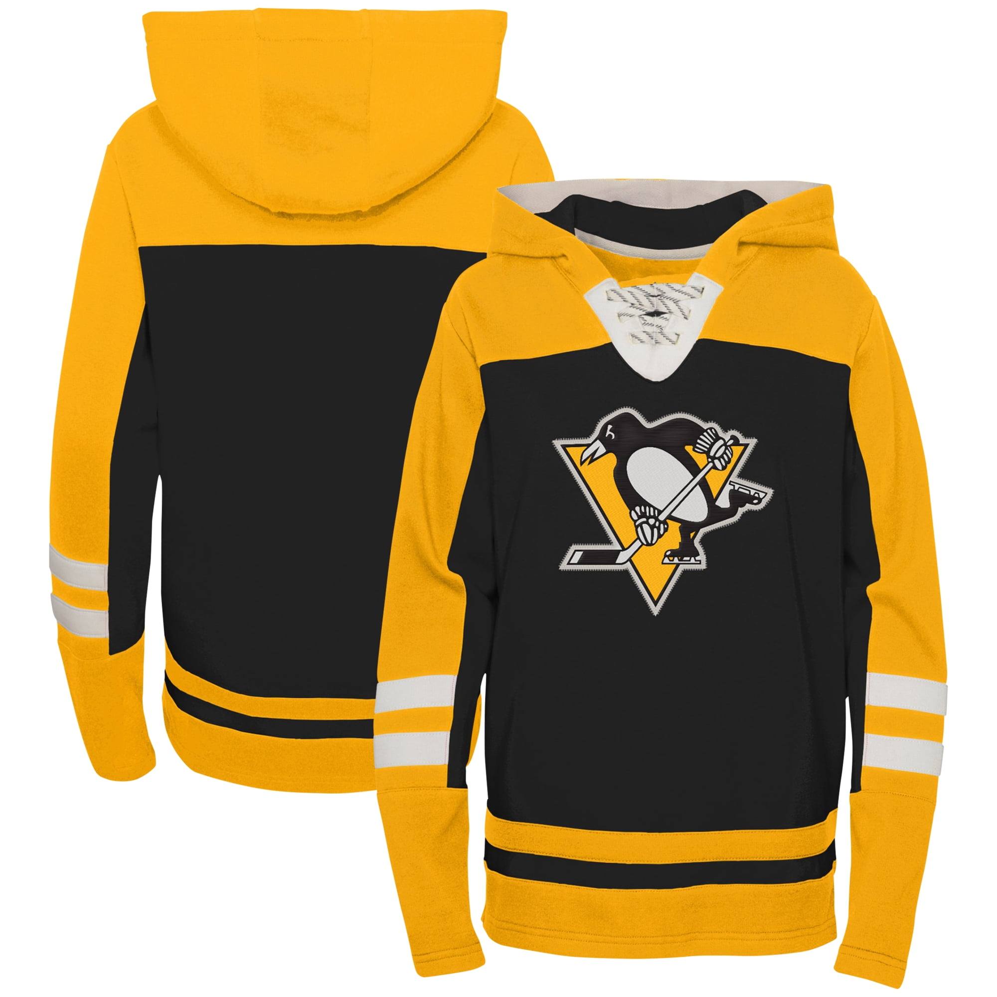 Preschool Black Pittsburgh Penguins Ageless Revisited Lace Up V Neck Pullover Hoodie Walmart