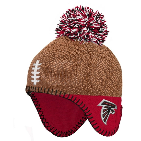 Preschool-Brown Atlanta Falcons Football Head Knit Hat with Pom