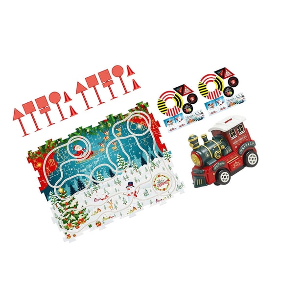 Preschool Cartoon Train Adventure Puzzle Toy Interactive Toy Electric Train for Kids Build and Play Vintage Train