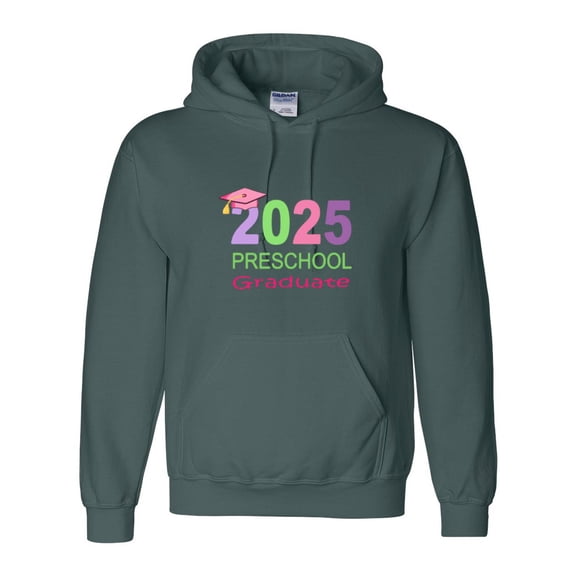 Preschool Class of 2025 Cute Kids Graduation Ceremony Graphic Pullover Hoodie, up to size 5XL