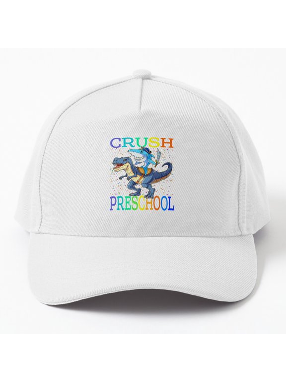 Preschool Crush Baseball Cap, Dinosaur Shark School Graphic Design, Classic Everyday Hat