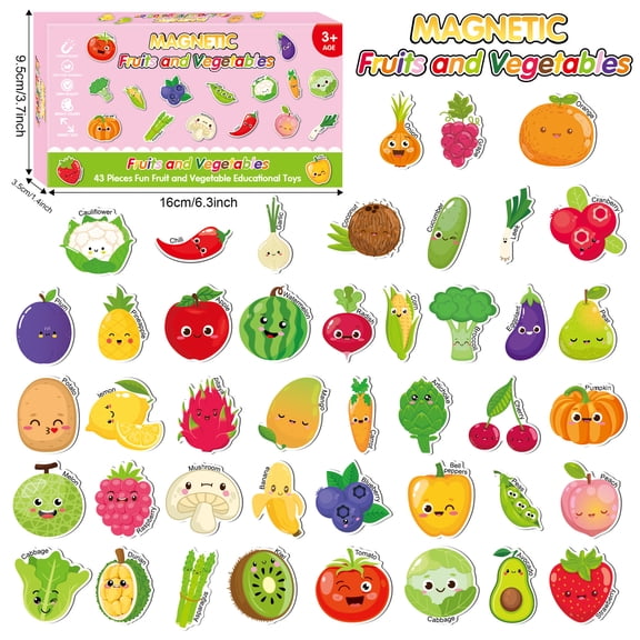 Preschool Educational Magnetic Toys - Magnetic Alphabet & Learning Magnets for Fridge & Whiteboard,fruit