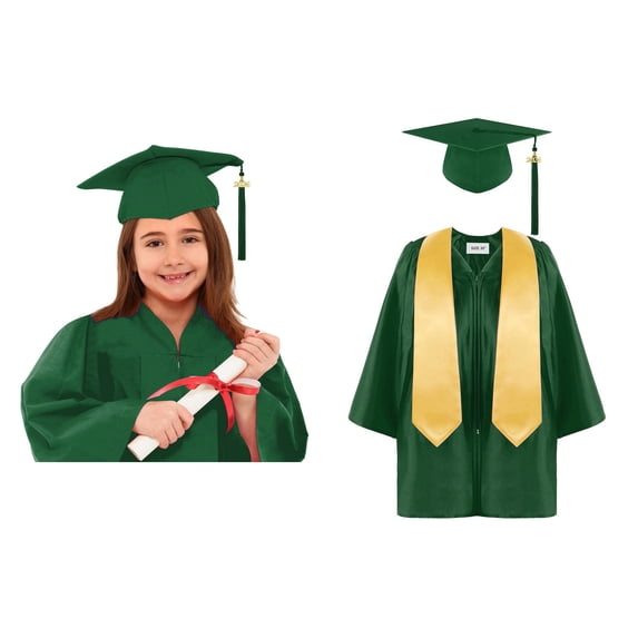 Preschool Graduation Caps and Gowns Set with Tassel Graduation Outfit Kids Dress for Graduation 6-7 Years