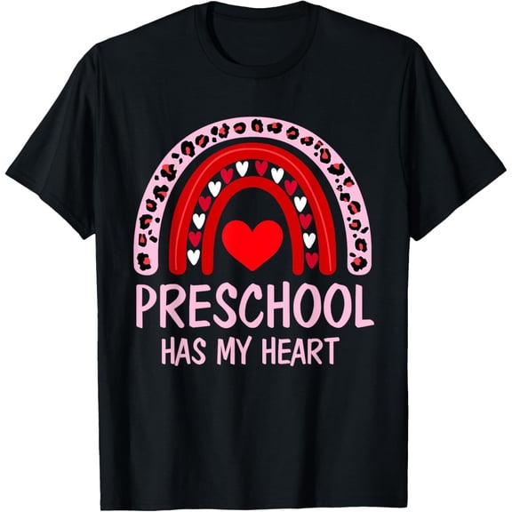 Preschool Has My Heart Preschool Teacher Valentines Day T-Shirt