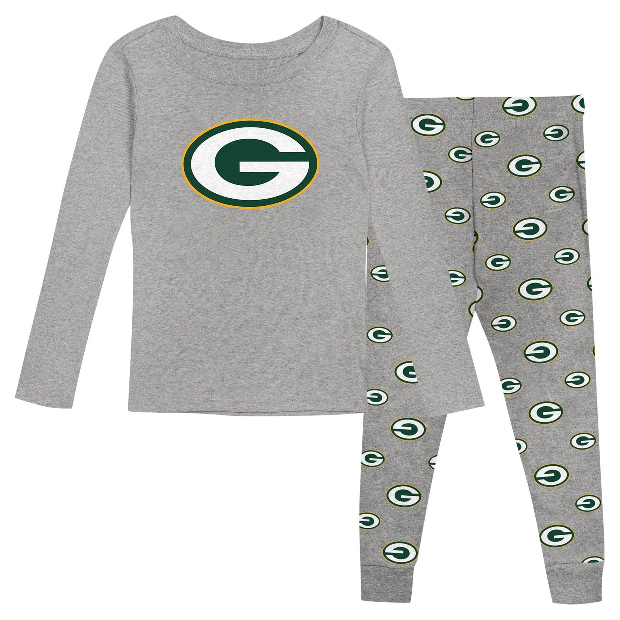 Preschool Heather Gray Green Bay Packers Long Sleeve T-Shirt and Pants ...