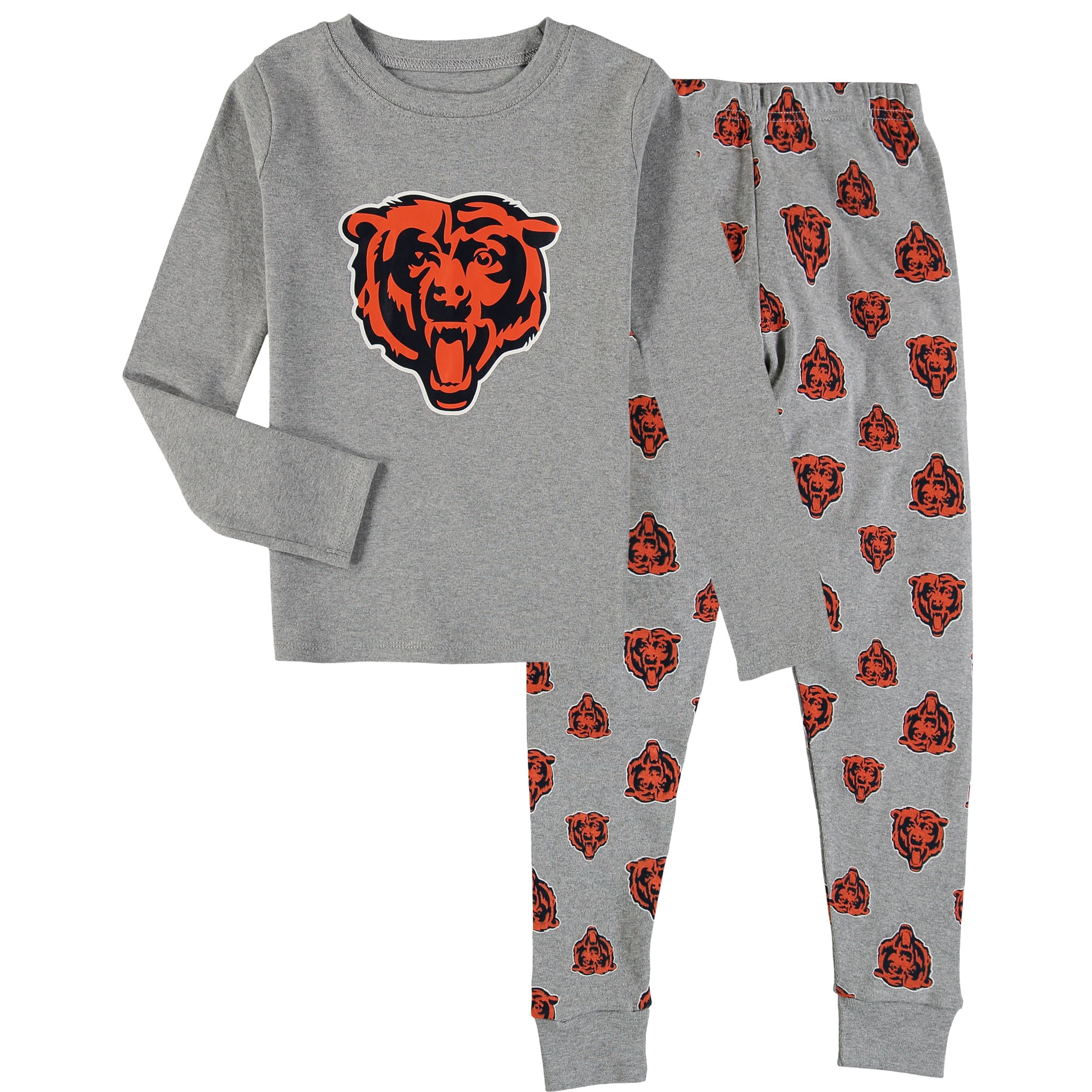 Preschool Heathered Gray Chicago Bears Long Sleeve T-Shirt & Pants Sleep  Set 