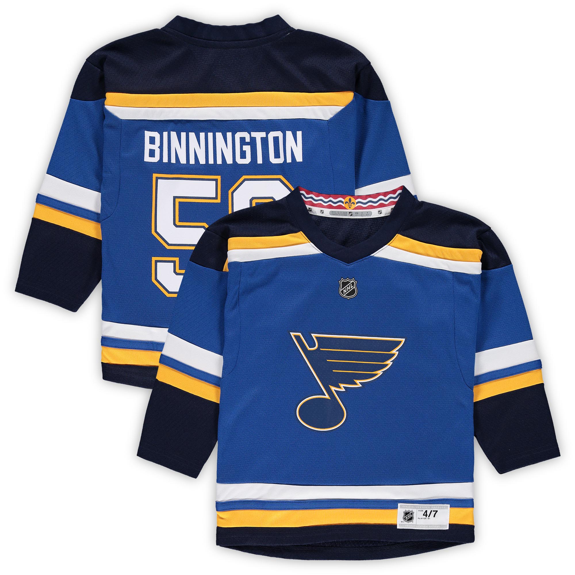 Preschool Jordan Binnington Blue St. Louis Blues Home Replica Player