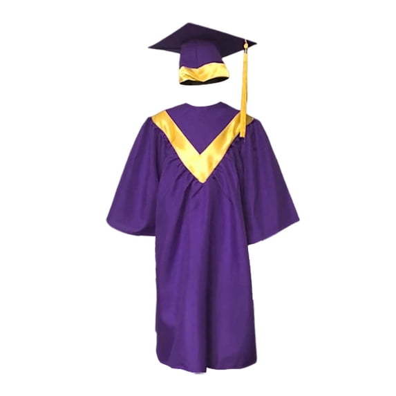 Preschool Kindergarten Graduation Cap and Gown Set with Tassel Charm Sets Children's Purple Graduation Cap and Gown Set Performance Outfits 5-12 Years