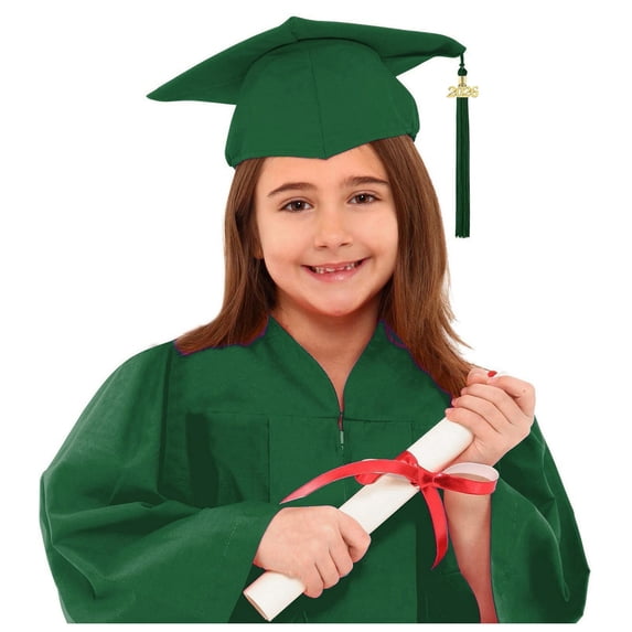 Preschool and Kindergarten Graduation Gown Cap Set with Tassel Sash for Childrens Attire T-Shirts Kids Short Sleeve Crewneck Solid Basic Tees Casual Tops