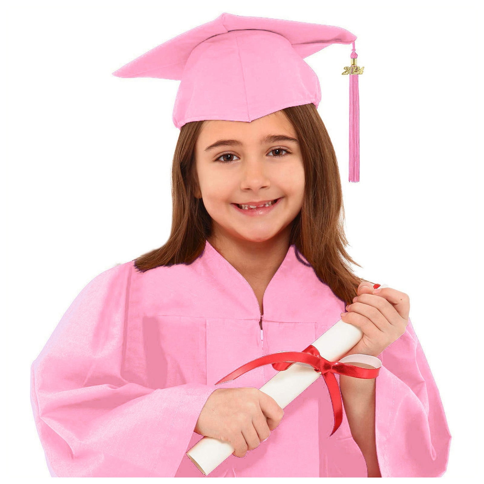 Preschool Kindergarten Graduation Gown Cap Set With 2024 Tassel And 