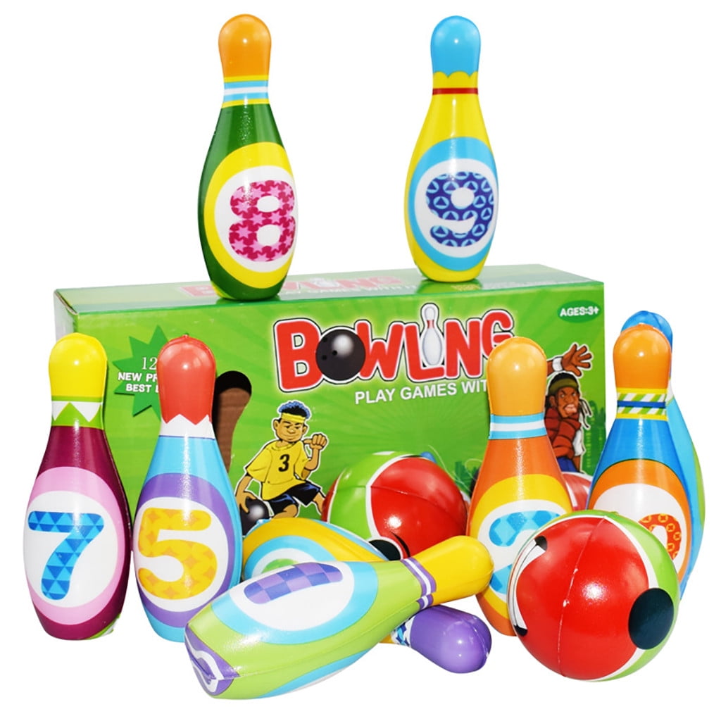 Preschool Learning Bowling Play Set Foam Toy Educational Early 10 Pins