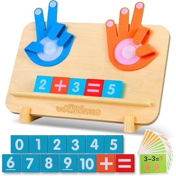 Preschool Learning Toys for Toddlers 3-5,Educational Math Manipulatives Number Counting Blocks for Kids,Montessori Toys for 3 4 5 Year Old Finger Math Toy