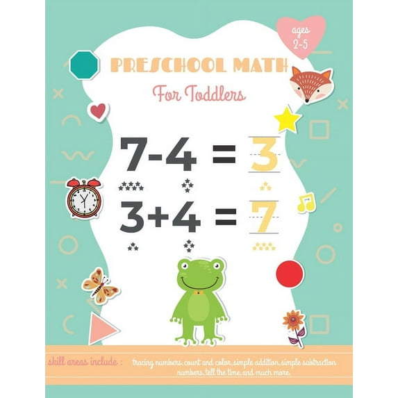 Preschool Math For Toddlers Ages 2-5: Preschool Learning Book with Number Tracing and Matching Activities (Paperback)