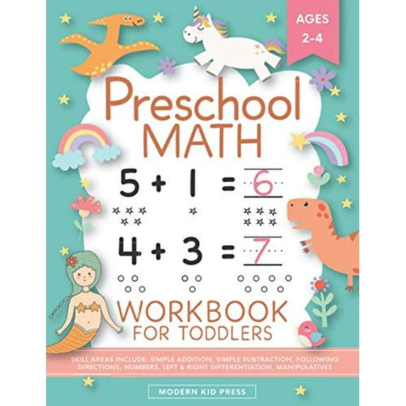 Pre-Owned Preschool Math Workbook for Toddlers Ages 2-4: Beginner Math Preschool Learning Book with Number Tracing and Matching Activities for 2, 3 and 4 year ... (Paperback) 1948209888 9781948209885