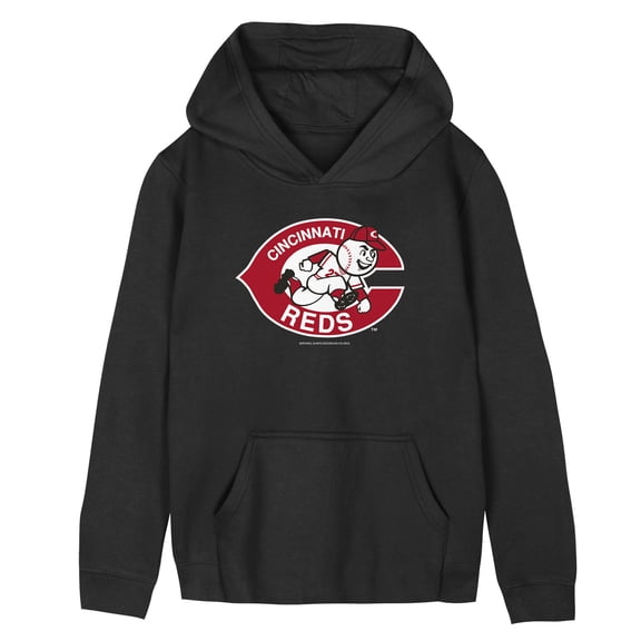 Preschool Mitchell & Ness Black Cincinnati Reds Retro Logo Hoodie