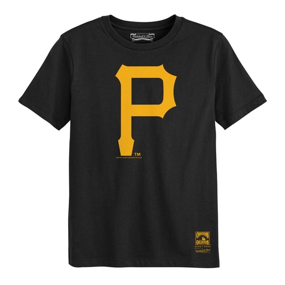 Preschool Mitchell & Ness Black Pittsburgh Pirates Retro Logo T-Shirt