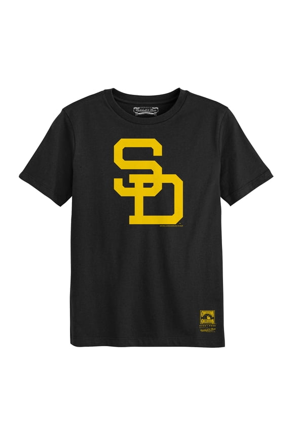 Preschool Mitchell & Ness Black San Diego Padres Retro Logo T-Shirt