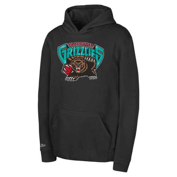 Preschool Mitchell & Ness Black Vancouver Grizzlies Hardwood Classics Retro Logo Pullover Hoodie