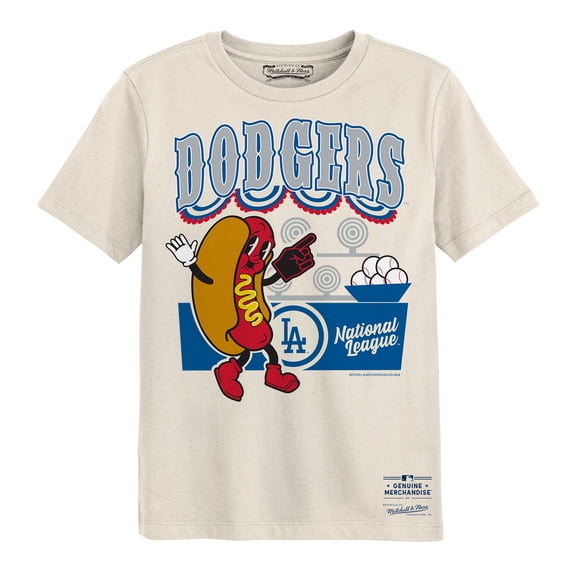 Preschool Mitchell & Ness  Cream Los Angeles Dodgers Step Back Up T-Shirt