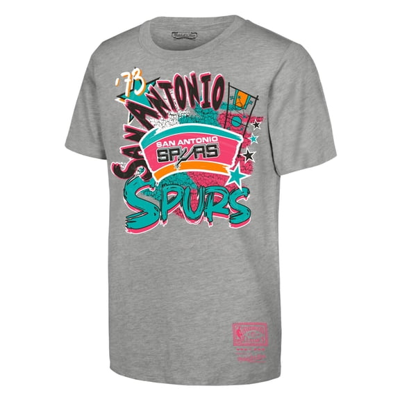 Preschool Mitchell & Ness  Heather Gray San Antonio Spurs Play by Play T-Shirt