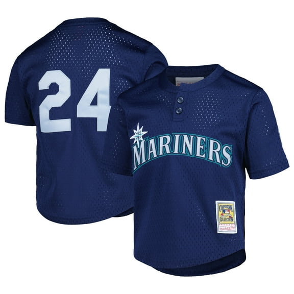 Preschool Mitchell & Ness Ken Griffey Jr. Navy Seattle Mariners Cooperstown Collection-Mesh Batting Practice Jersey