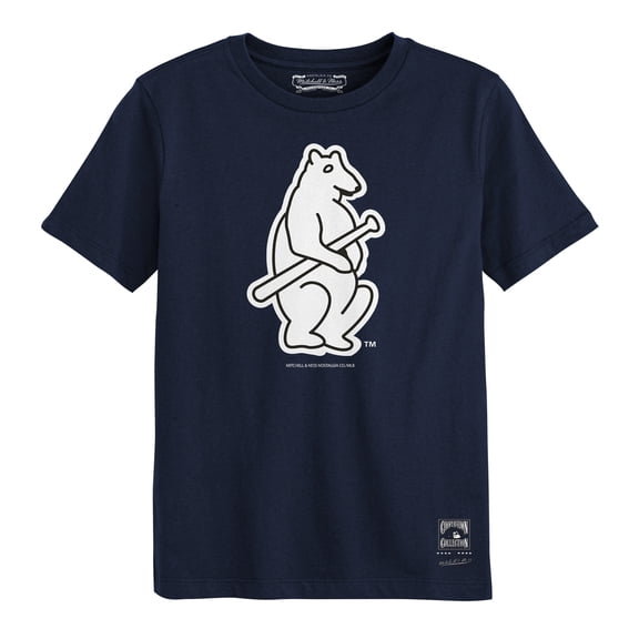 Preschool Mitchell & Ness  Navy Chicago Cubs Retro Logo T-Shirt
