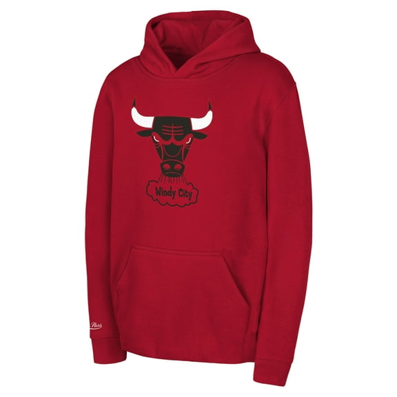 Preschool Mitchell & Ness Red Chicago Bulls Retro Logo Pullover Hoodie