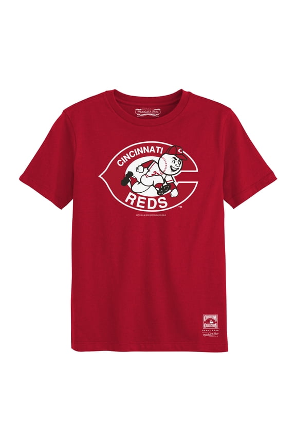 Preschool Mitchell & Ness  Red Cincinnati Reds Retro Logo T-Shirt
