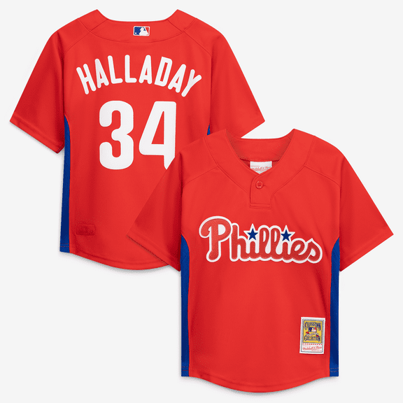 Preschool Mitchell & Ness Roy Halladay Red Philadelphia Phillies Cooperstown Collection-Mesh Batting Practice Jersey