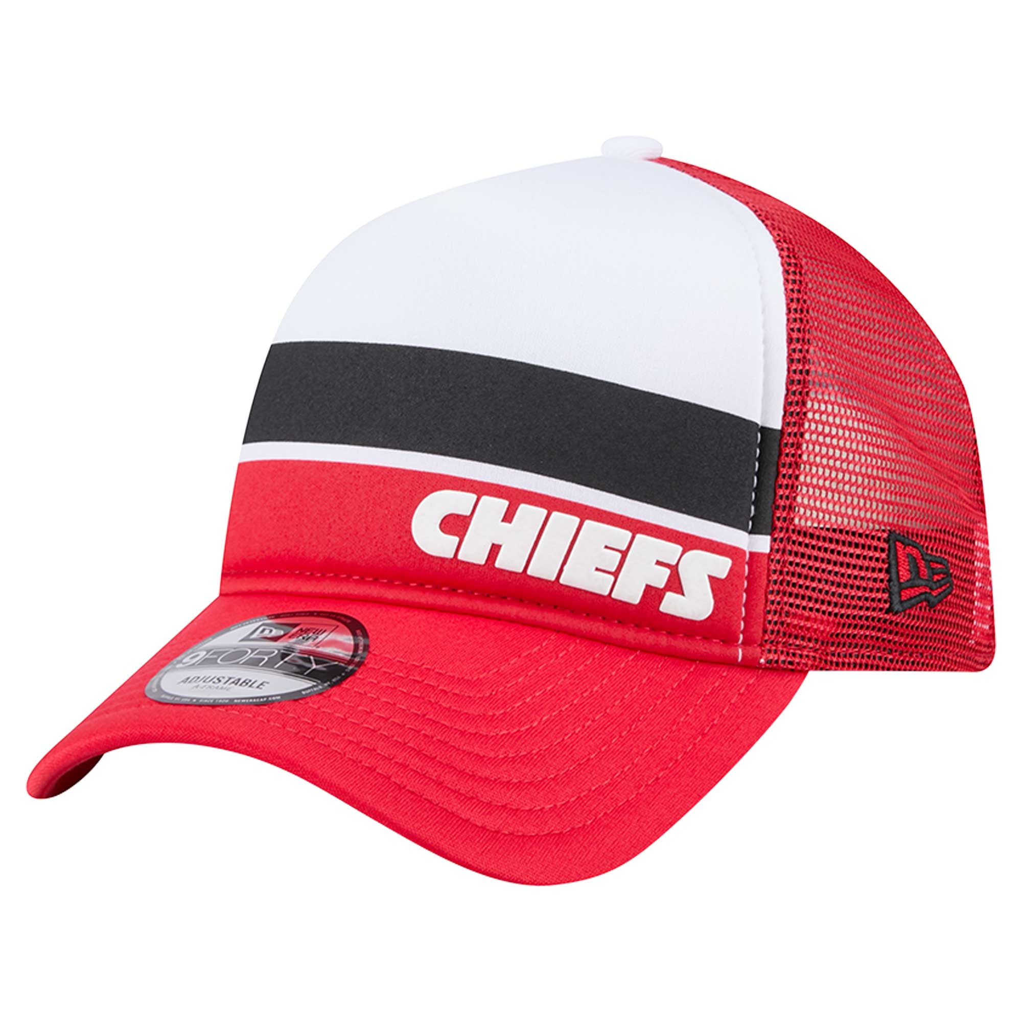 Preschool New Era Red Kansas City Chiefs Sport Night Color Block 9FORTY A-Frame Trucker Adjustable Hat