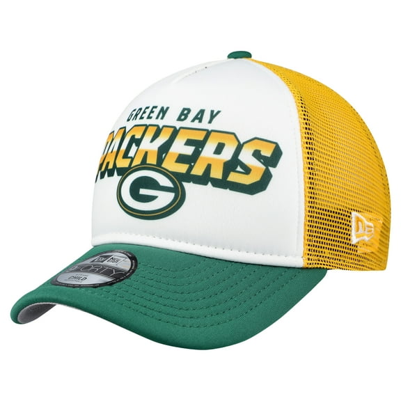 Preschool New Era White Green Bay Packers 9FORTY A-Frame Adjustable Hat
