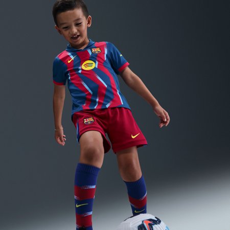 Preschool Nike Blue/Red Barcelona 2025/26 Fourth Stadium Kit Set