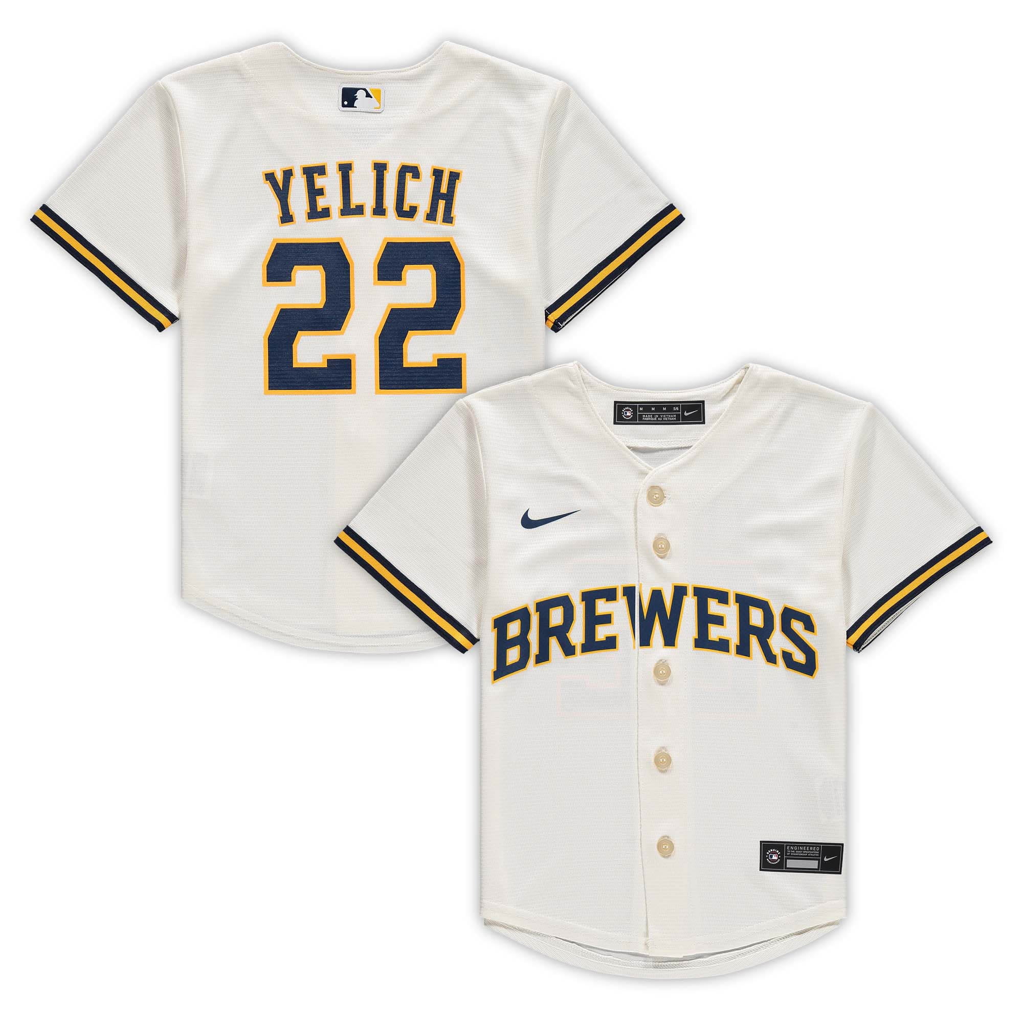 Preschool Nike Christian Yelich Cream Milwaukee Brewers Home Replica Player  Jersey