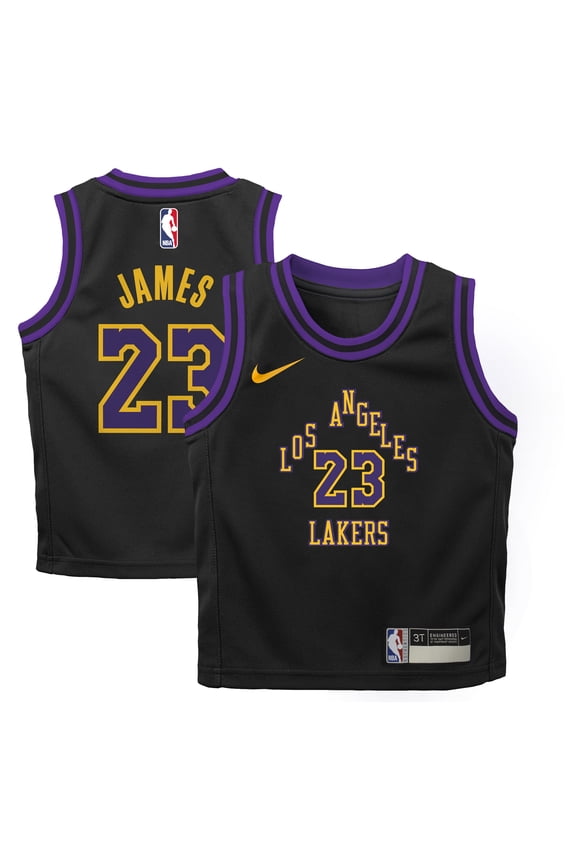Preschool Nike LeBron James Black Los Angeles Lakers 2025/26 City Edition Swingman Jersey