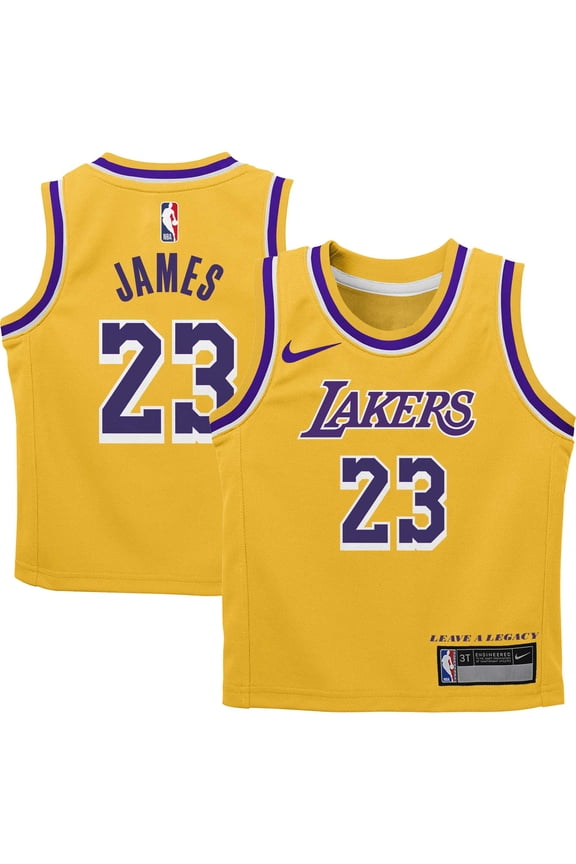 Preschool Nike LeBron James Gold Los Angeles Lakers Dri-FIT Swingman Player Jersey - Icon Edition