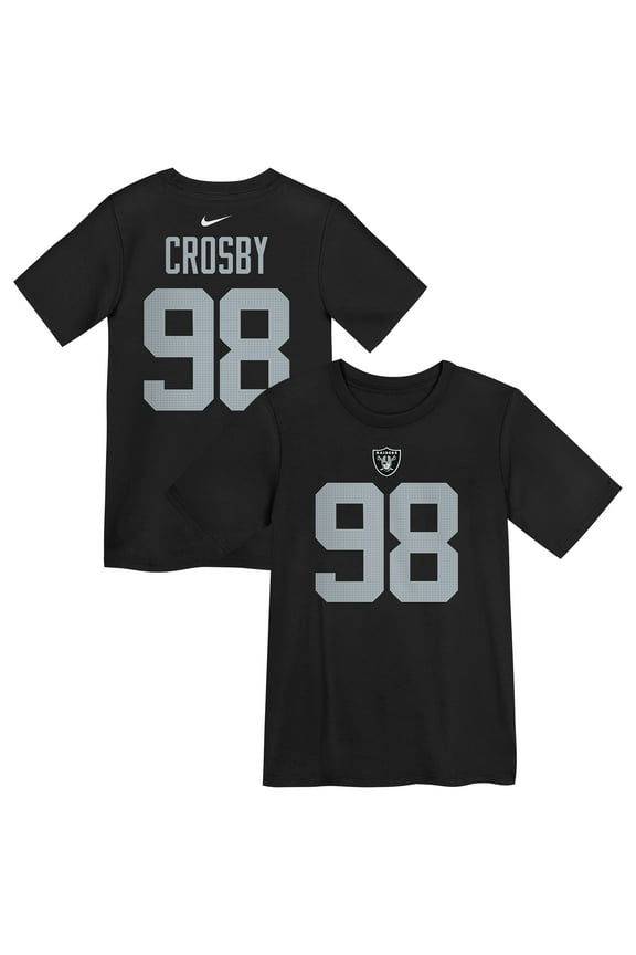 Preschool Nike Maxx Crosby Black Las Vegas Raiders Player Name & Number T-Shirt