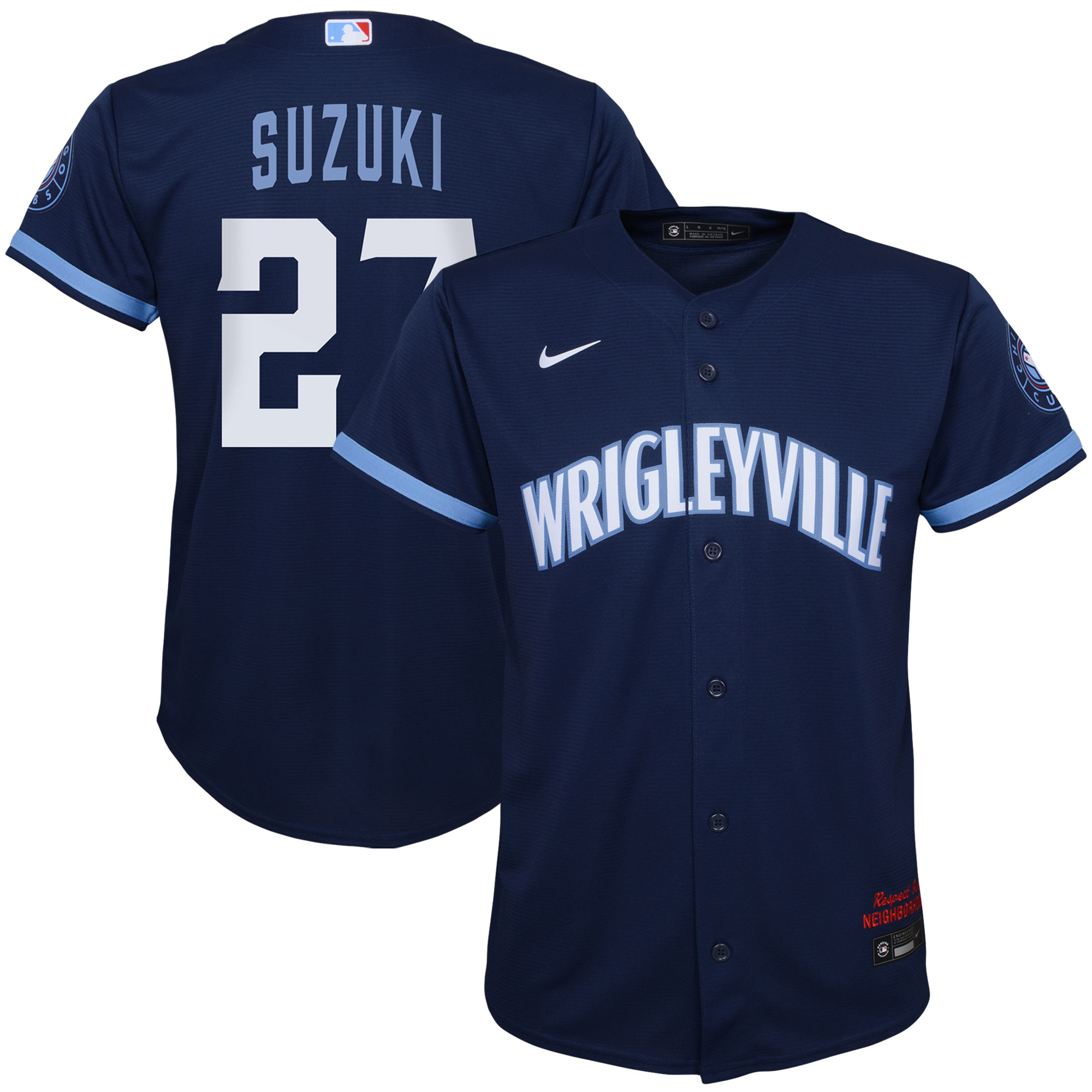 Preschool Nike Seiya Suzuki Navy Chicago Cubs City Connect Script ...