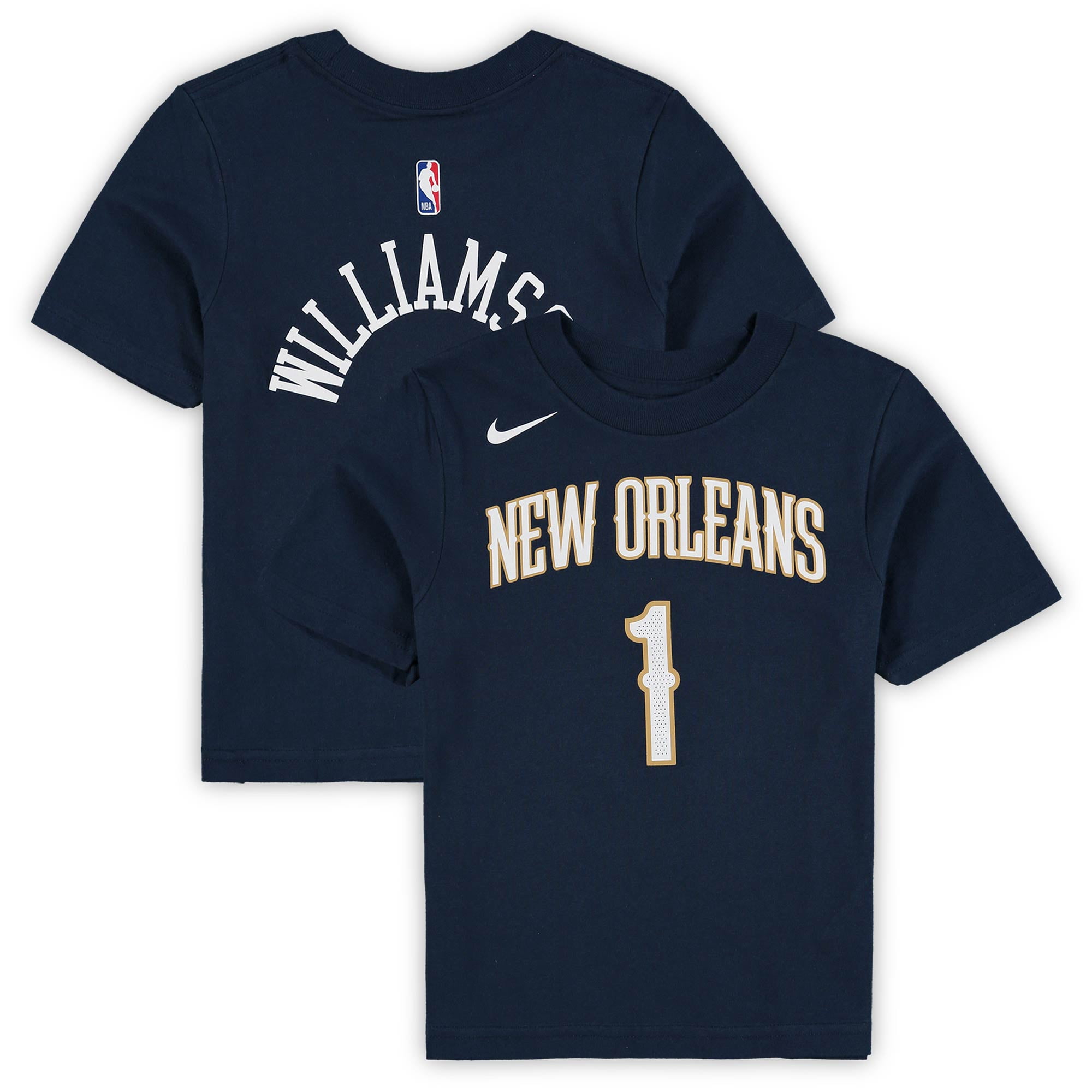 Preschool Nike Zion Williamson Navy New Orleans Pelicans Team Name & Number  T-Shirt 