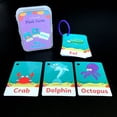 thumbnail image 1 of Preschool Numbers Alphabet ABC Memory Training Letters Flashcards With Buckle English Flash Card Pocket Flash Cards English Learning Word Card Early Learning Educational Toy MARINE ANIMAL, 1 of 8
