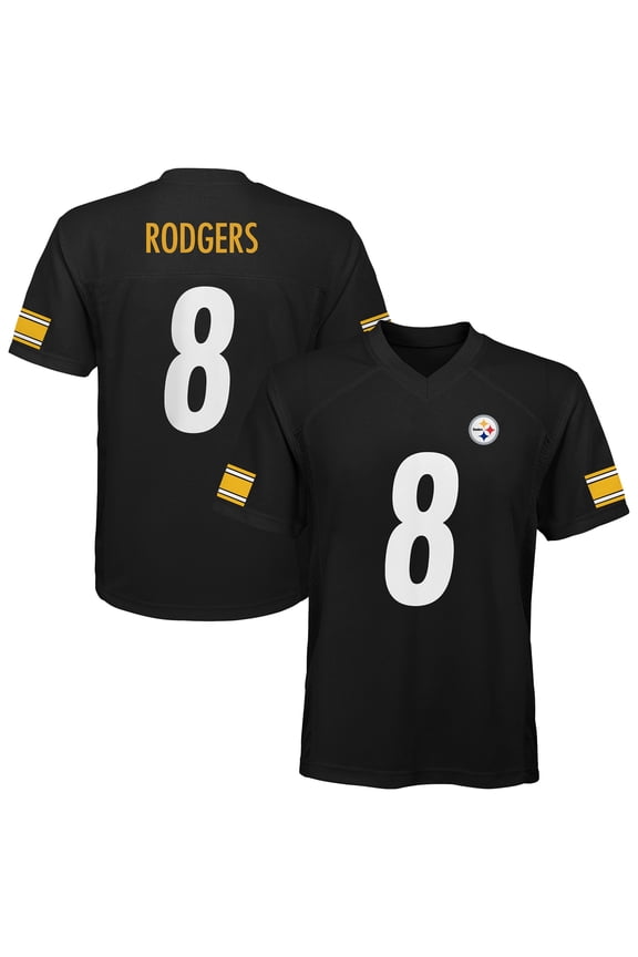 Preschool Outerstuff Aaron Rodgers Black Pittsburgh Steelers Replica Player Jersey