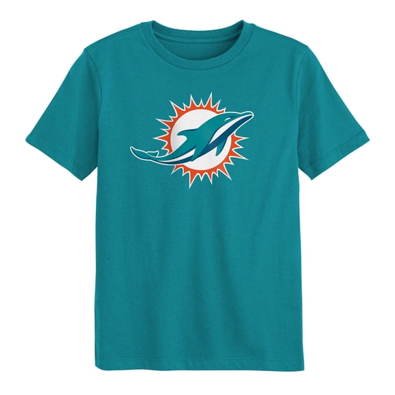Preschool Outerstuff Aqua Miami Dolphins Primary Logo T-Shirt
