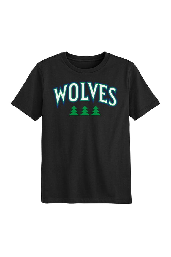 Preschool Outerstuff Black Minnesota Timberwolves Wordmark T-Shirt