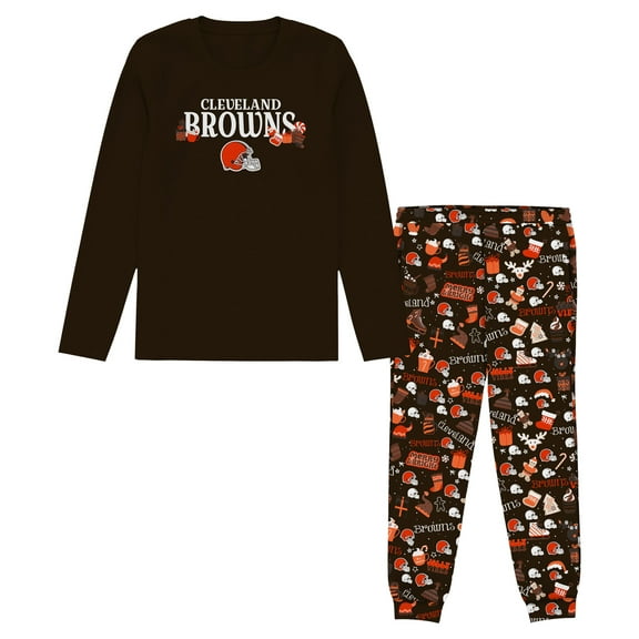Preschool Outerstuff Brown Cleveland Browns Chestnut Holiday Sleep Set