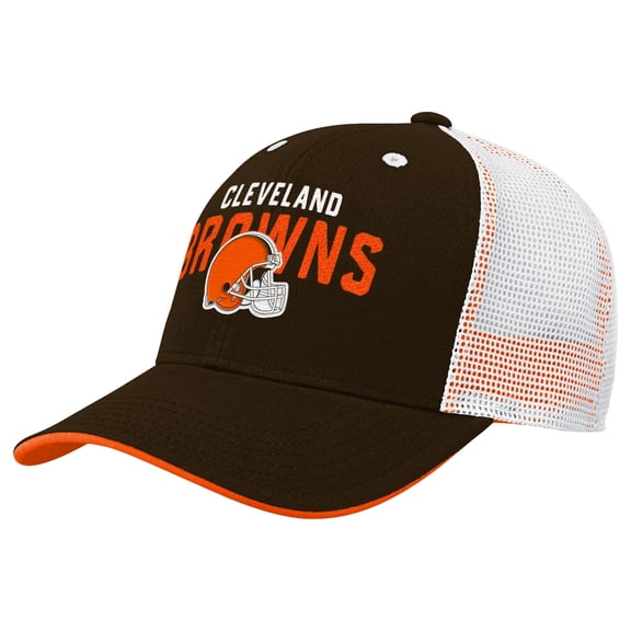 Preschool Brown/White Cleveland Browns Core Lockup Trucker Adjustable Hat