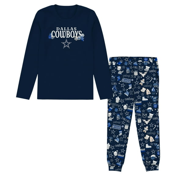 Preschool Outerstuff Navy Dallas Cowboys Chestnut Holiday Sleep Set