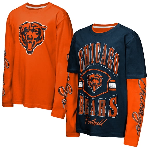 Preschool Outerstuff Navy/Orange Chicago Bears Motion Combo Set