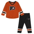 thumbnail image 1 of Preschool Outerstuff Orange/Black Philadelphia Flyers Denting the Net Long Sleeve T-Shirt and Pants Set, 1 of 5