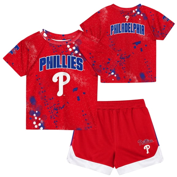 Preschool Outerstuff Red Philadelphia Phillies Pinch Hitter Infielder T-Shirt & Shorts Set